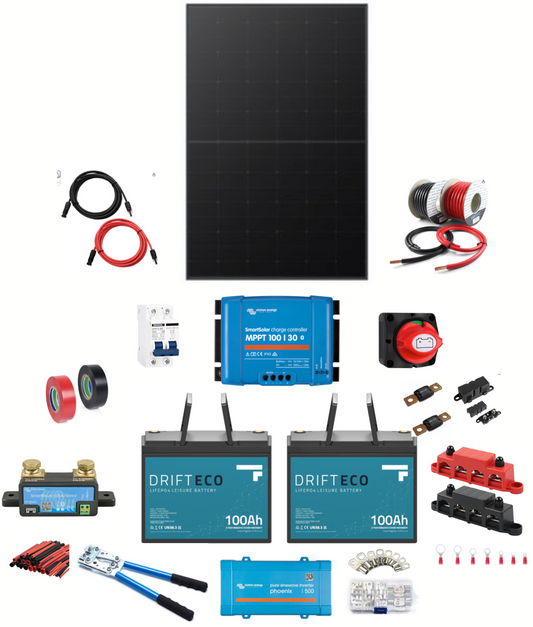 Essential Backup Power Kit, 12v, 2.5KWh Fogstar ECO battery storage. 500VA Victron energy inverter and Bluetooth monitoring.