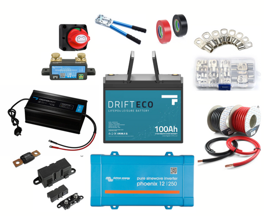 Emergency Power Cut & Camping Kit, 250VA Victron Phoenix Inverter.
