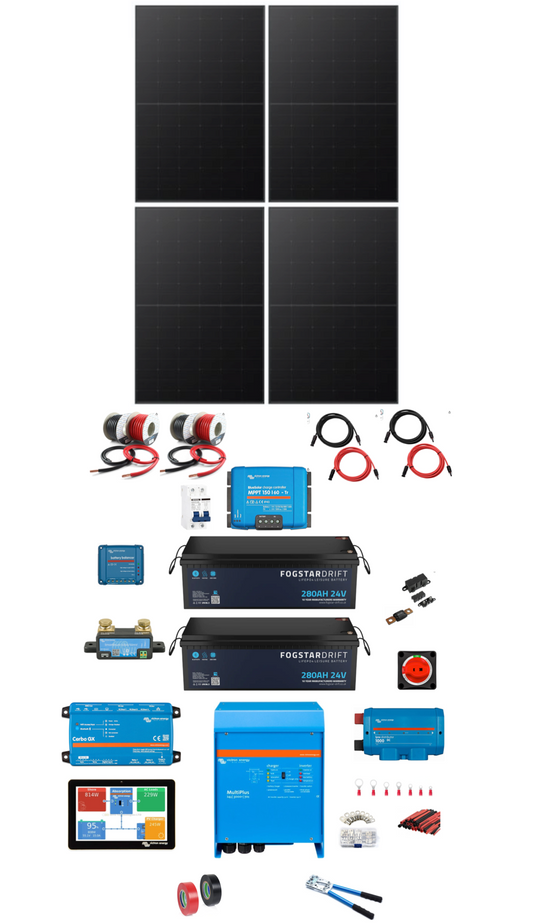 Ultimate Explorer Kit, Off Grid Power, 14.3 KWh, 2400w inverter. (2Kw) of Solar power